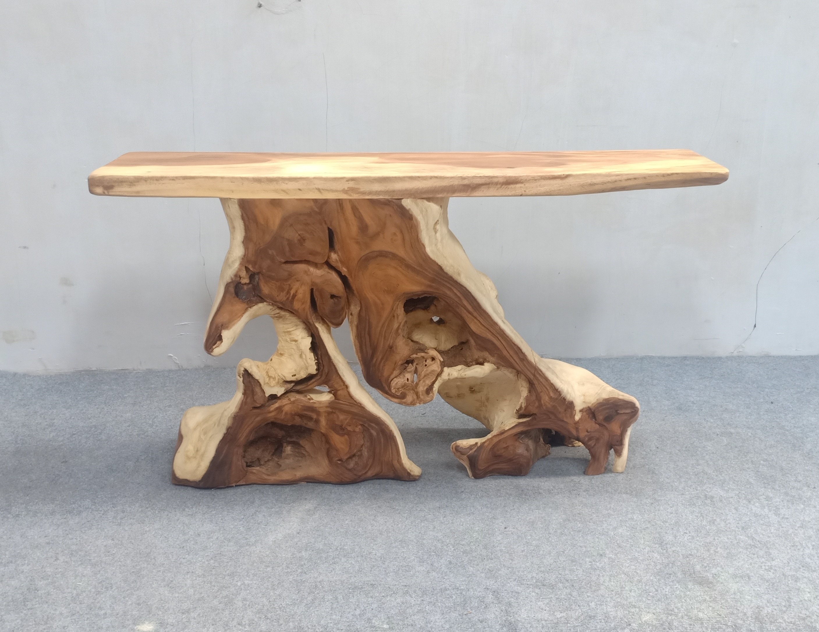 Tree trunk deals console table